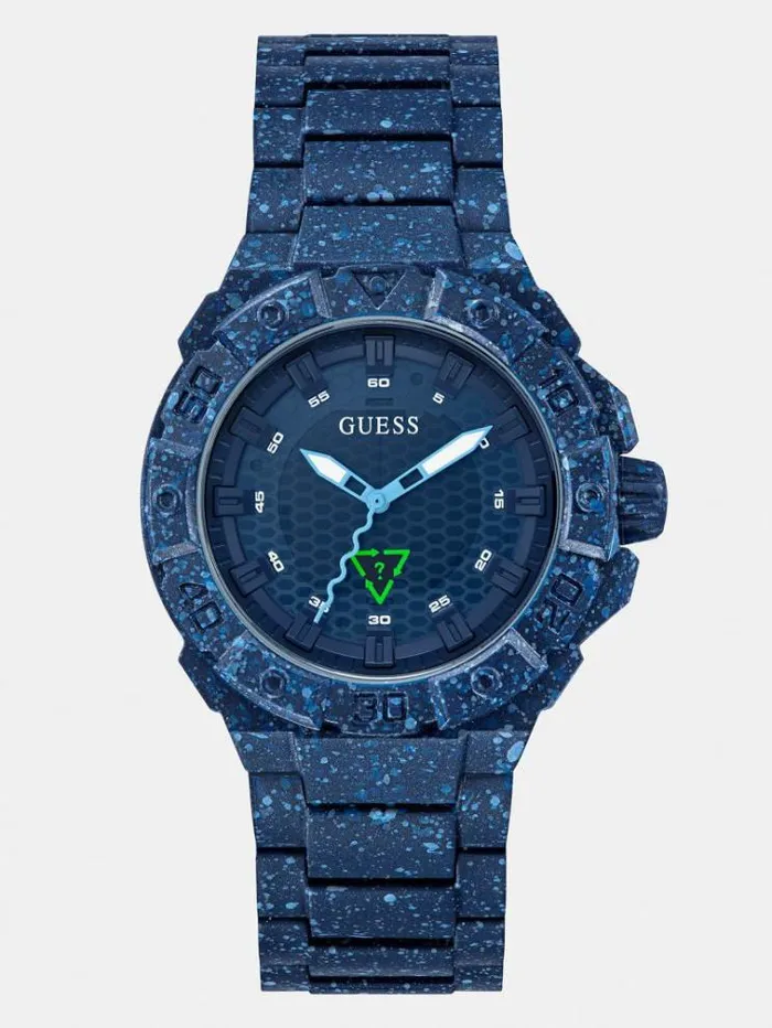 Men Recycled Plastic Analogue Watch Blue Guess Watches