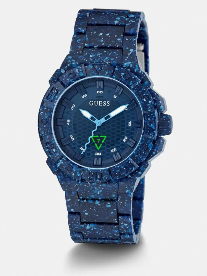 Men Recycled Plastic Analogue Watch Blue Guess Watches