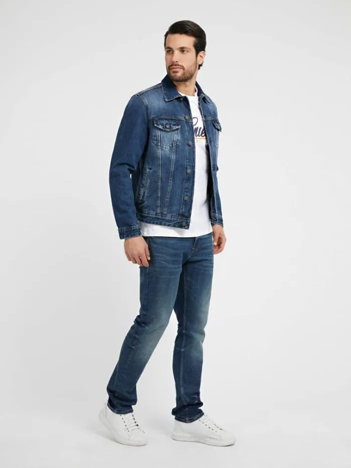 Men Regular Fit Denim Jacket Blue Guess Coats And Jackets