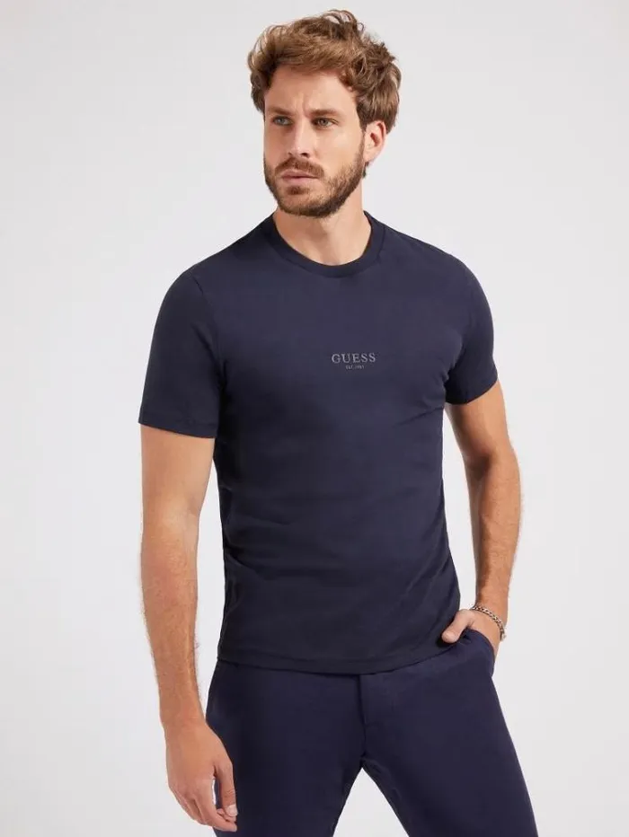 Men Regular Fit Tshirt Blue Guess Tshirts And Polo Shirts