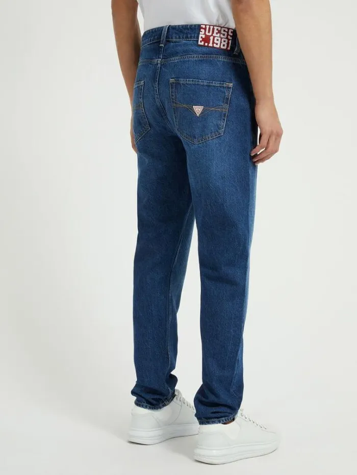 Men Relaxed Fit Denim Pant Blue Guess Regular And Relaxed