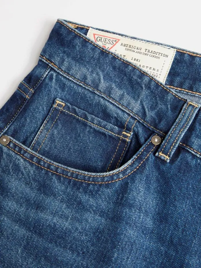 Men Relaxed Fit Denim Pant Blue Guess Regular And Relaxed