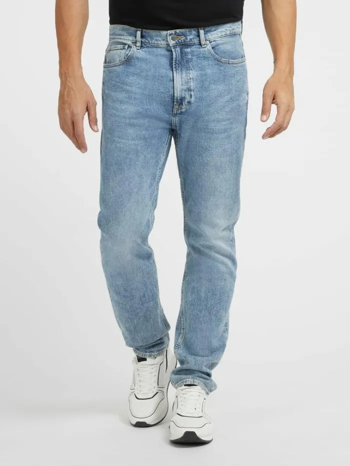 Men Relaxed Fit Denim Pant Light Blue Guess Regular And Relaxed