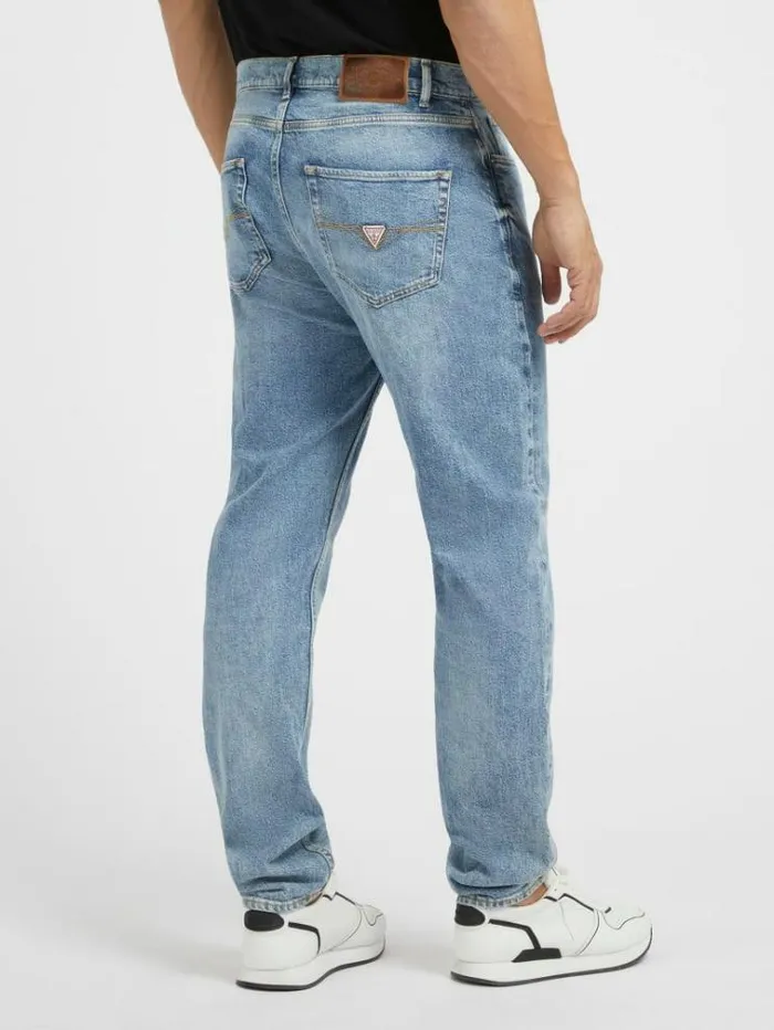Men Relaxed Fit Denim Pant Light Blue Guess Regular And Relaxed