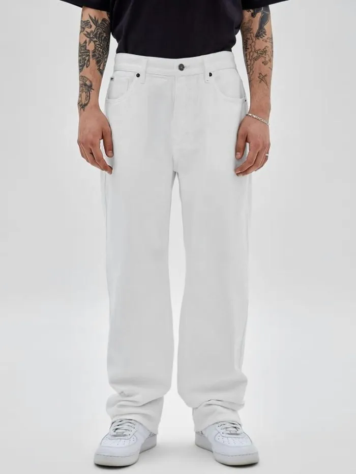 Men Relaxed Fit Denim Pant White Guess Regular And Relaxed