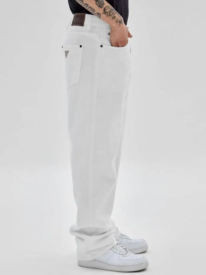 Men Relaxed Fit Denim Pant White Guess Regular And Relaxed