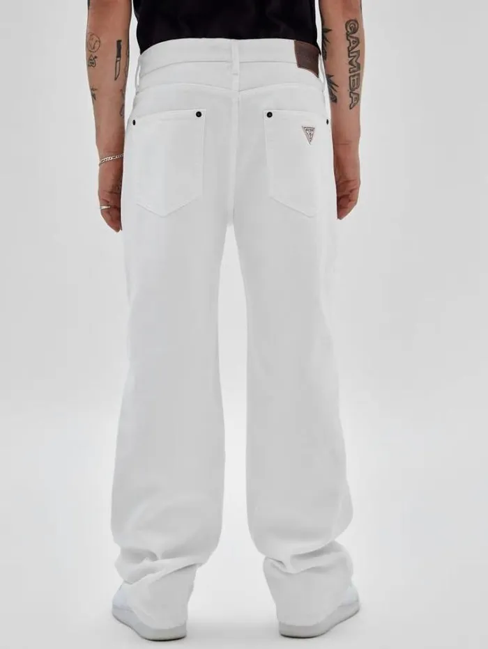 Men Relaxed Fit Denim Pant White Guess Regular And Relaxed