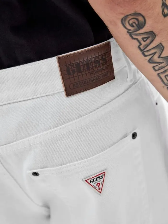 Men Relaxed Fit Denim Pant White Guess Regular And Relaxed
