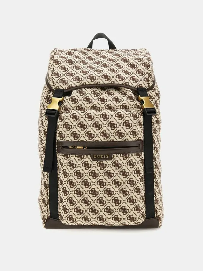 Men Retro 4g Logo Backpack Brown Multi Guess Backpacks And Bum Bags