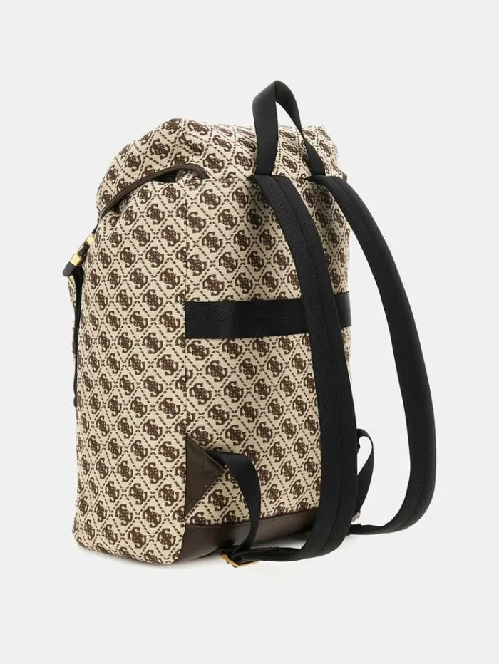 Men Retro 4g Logo Backpack Brown Multi Guess Backpacks And Bum Bags
