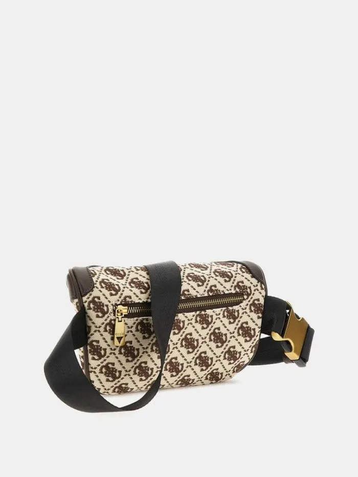 Men Retro 4g Logo Belt Bag Brown Multi Guess Backpacks And Bum Bags
