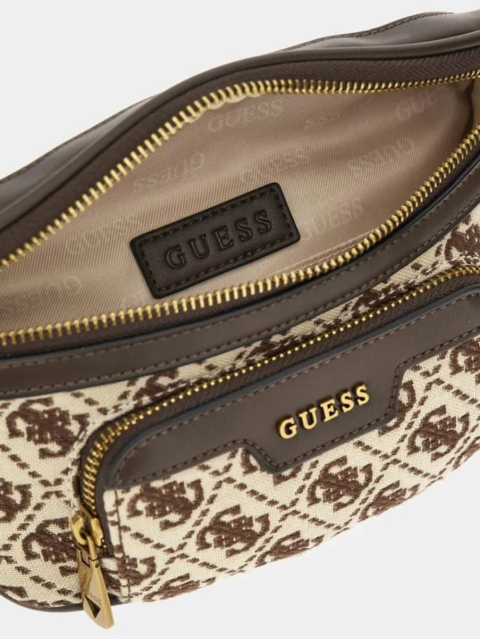 Men Retro 4g Logo Belt Bag Brown Multi Guess Backpacks And Bum Bags