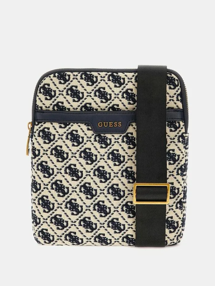 Men Retro 4g Logo Mini Crossbody Blue Multi Guess City Bags