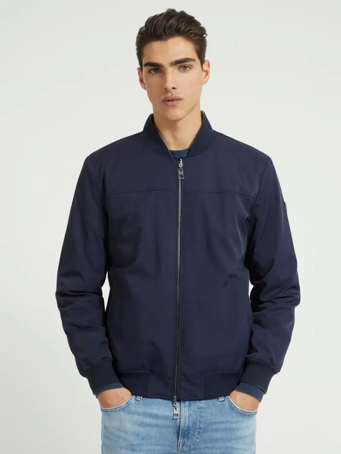 Men Reversible Bomber Jacket Blue Guess Coats And Jackets