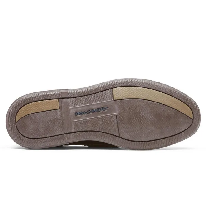 Men Rockport Boat Shoes Perth Boat Shoe Dark Brown Pull Up