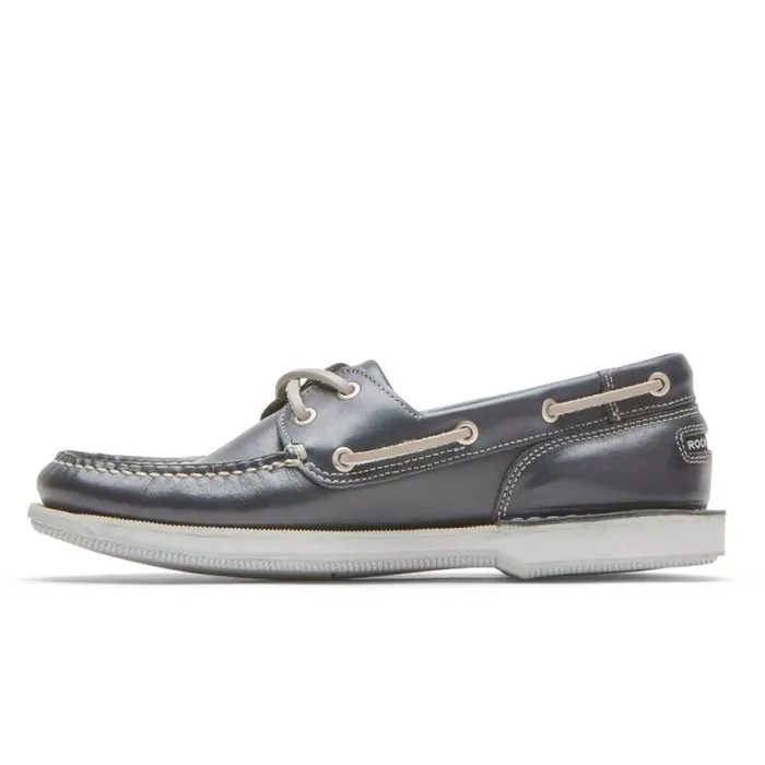 Men Rockport Boat Shoes Perth Boat Shoe Navy Leather