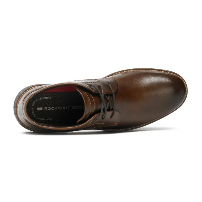 Men Rockport Boots Classic Break Chukka Boot Dark Brown Leather