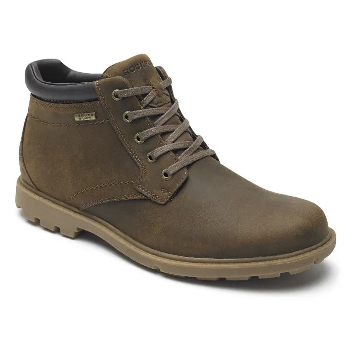 Men Rockport Boots Rugged Bucks Waterproof Boot Boston Tan