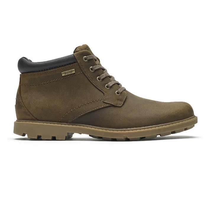 Men Rockport Boots Rugged Bucks Waterproof Boot Boston Tan