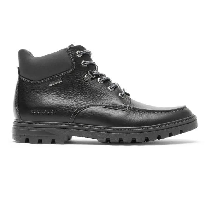 Men Rockport Boots Weather Or Not Waterproof Moc Toe Boot Black Leather