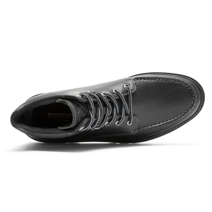 Men Rockport Boots Weather Or Not Waterproof Moc Toe Boot Black Leather