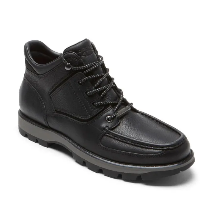 Men Rockport Boots XCS Umbwe II Waterproof Moc Front Trail Boot Black Leather