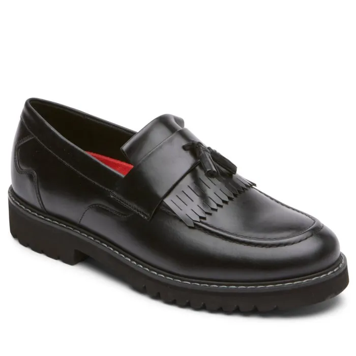 Men Rockport Loafers and SlipOns Maverick Tassel Black Leather