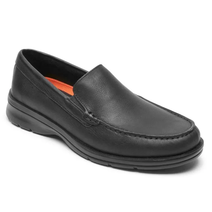 Men Rockport Loafers and SlipOns Palmer Venetian Loafer Black Tumbled