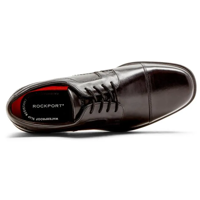 Men Rockport Oxfords and LaceUps Robinsyn Waterproof Cap Toe Oxford Black