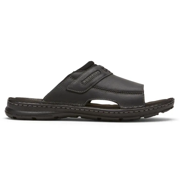 Men Rockport Sandals Darwyn 2 Slide Black Lea Ii