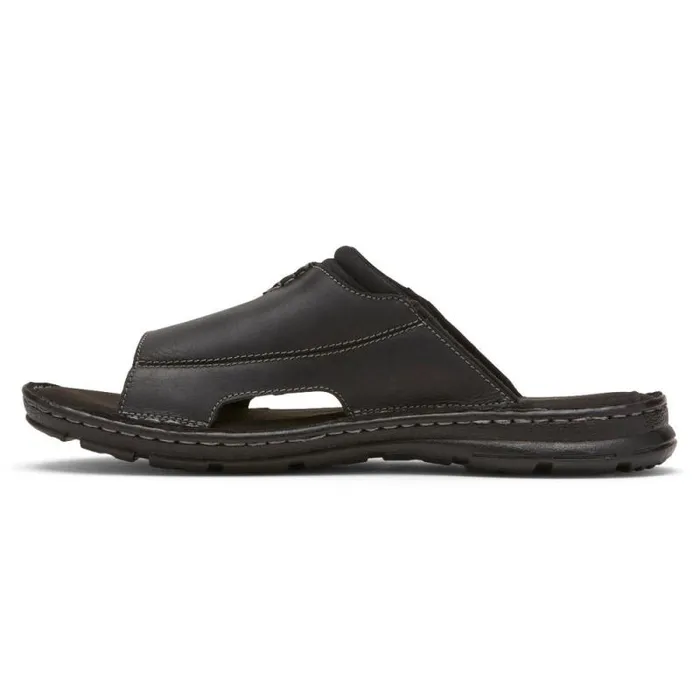 Men Rockport Sandals Darwyn 2 Slide Black Lea Ii