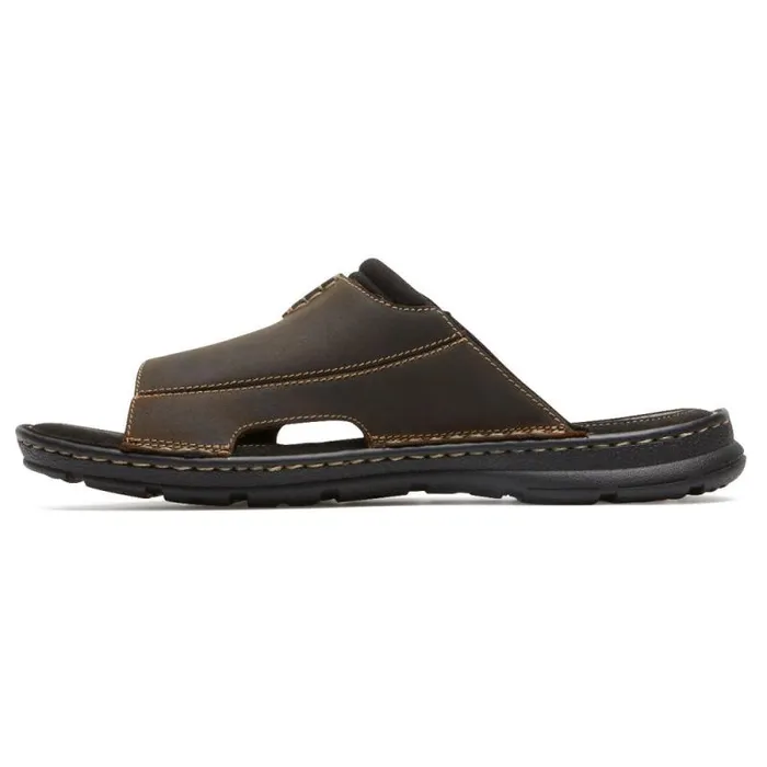 Men Rockport Sandals Darwyn 2 Slide Brown Ii Lea