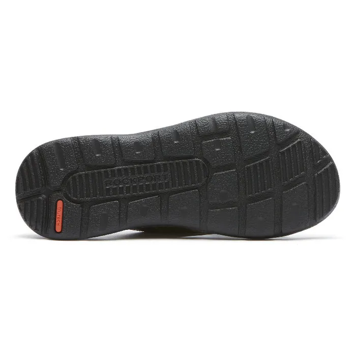 Men Rockport Sandals Darwyn Cross Band Slide Coach Brown Lea