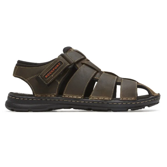 Men Rockport Sandals Darwyn Fisherman Slingback Sandal Brown Ii Lea