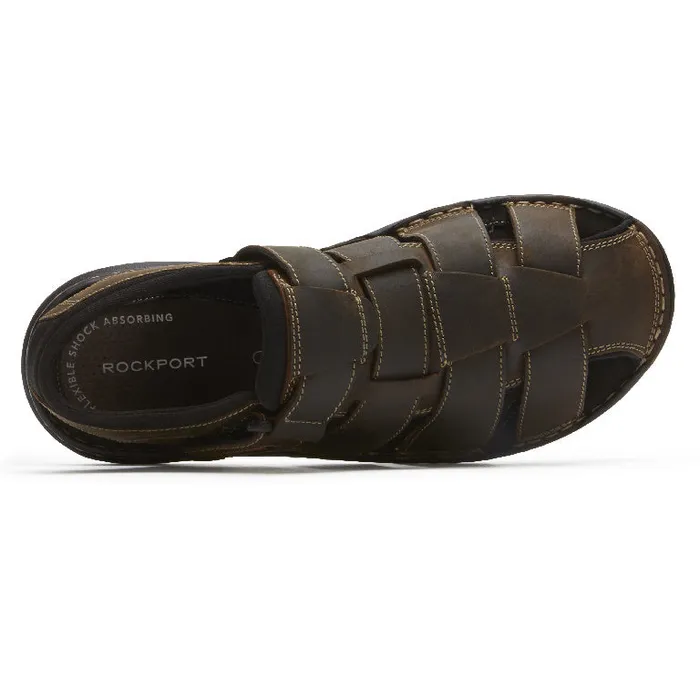 Men Rockport Sandals Darwyn Fisherman Slingback Sandal Brown Ii Lea