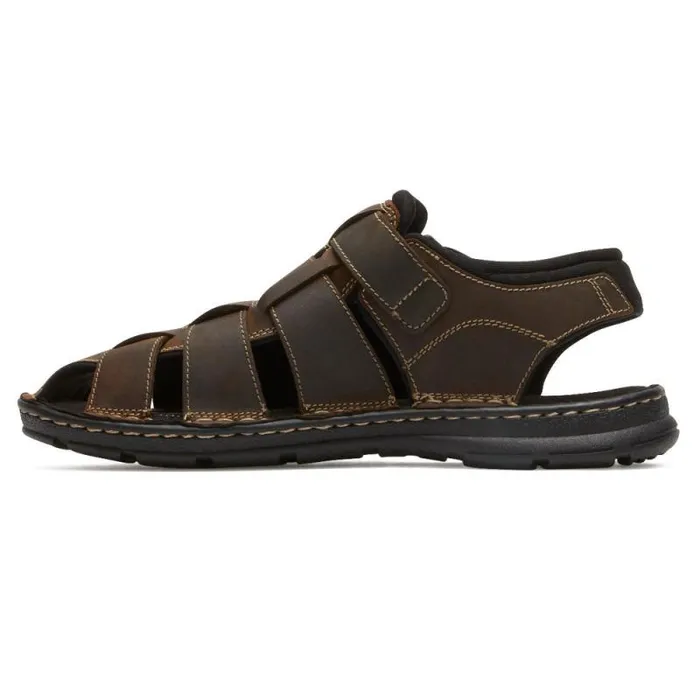 Men Rockport Sandals Darwyn Fisherman Slingback Sandal Brown Ii Lea