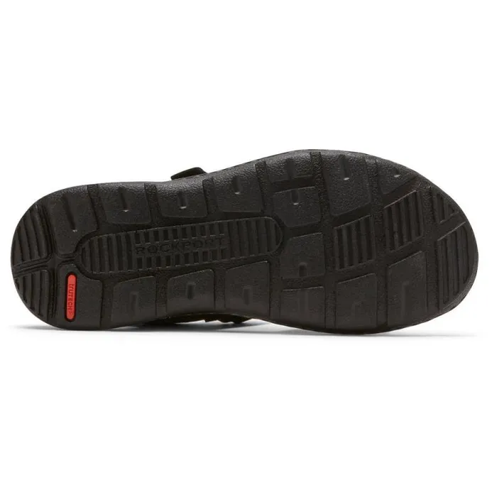 Men Rockport Sandals Darwyn QuarterStrap Sandal Black Leather 2