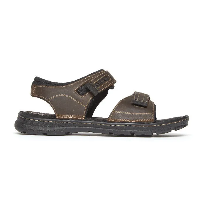 Men Rockport Sandals Darwyn QuarterStrap Sandal Brown Ii Leather