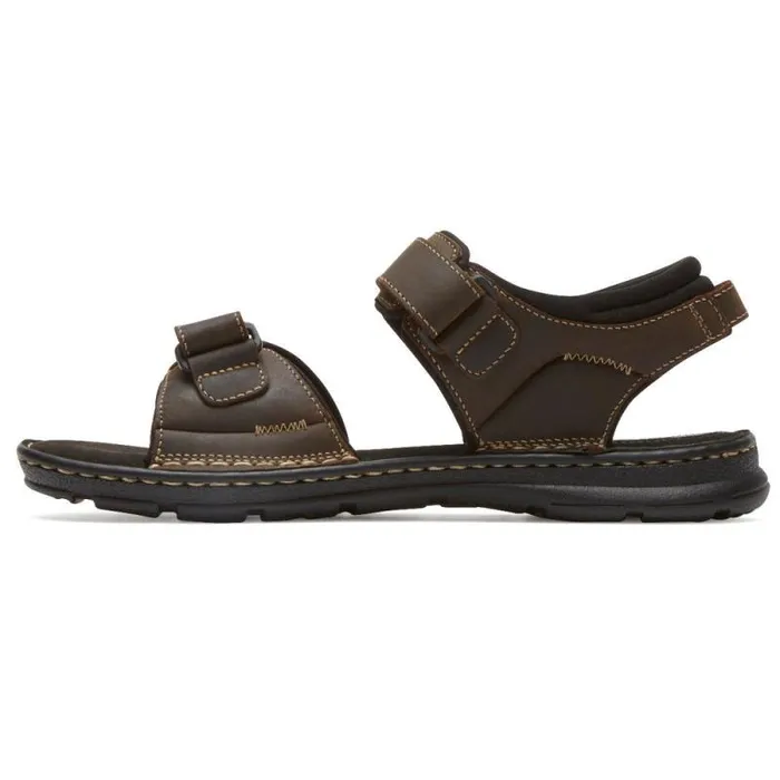 Men Rockport Sandals Darwyn QuarterStrap Sandal Brown Ii Leather