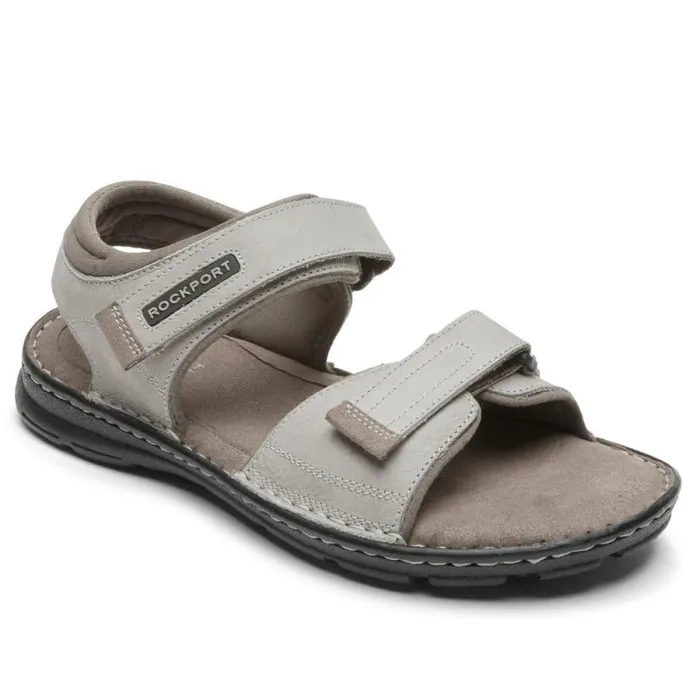 Men Rockport Sandals Darwyn QuarterStrap Sandal Stone Nubuck