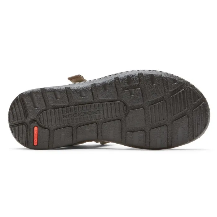Men Rockport Sandals Darwyn QuarterStrap Sandal Stone Nubuck