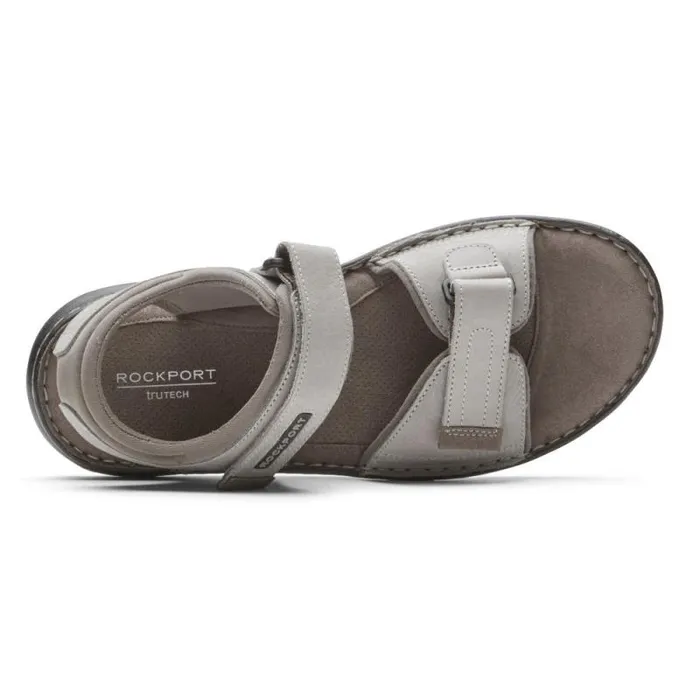 Men Rockport Sandals Darwyn QuarterStrap Sandal Stone Nubuck
