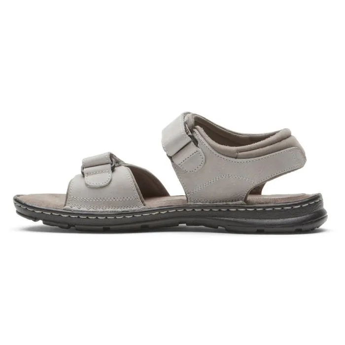 Men Rockport Sandals Darwyn QuarterStrap Sandal Stone Nubuck