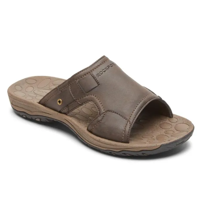 Men Rockport Sandals Hayes Slide Brown
