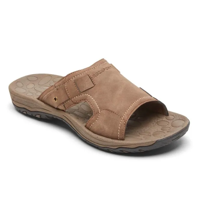 Men Rockport Sandals Hayes Slide Taupe