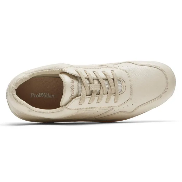 Men Rockport Sneakers ProWalker 7100 Plus LaceUp Active Shoe Off White Lea