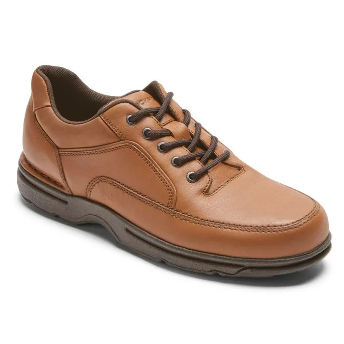Men Rockport Sneakers Ridgefield Eureka LaceUp Tan Lea