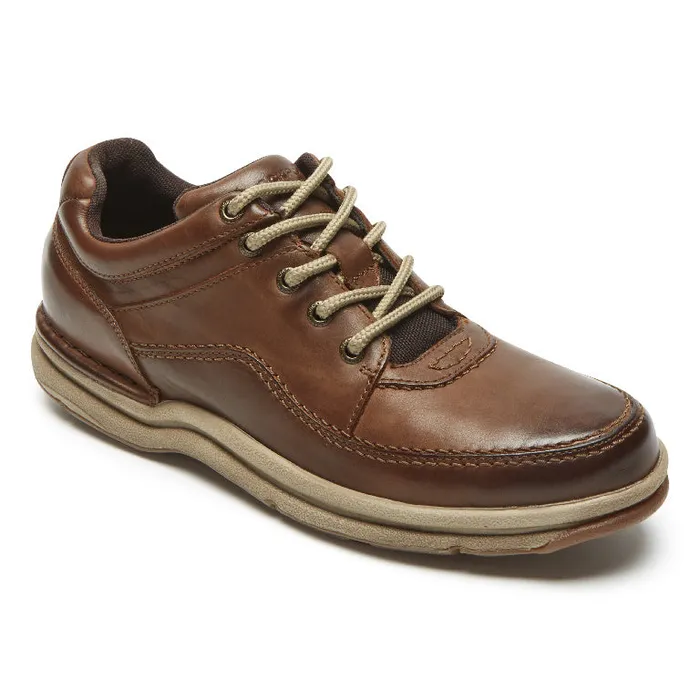 Men Rockport Sneakers World Tour Classic Lace Up Brown Leather