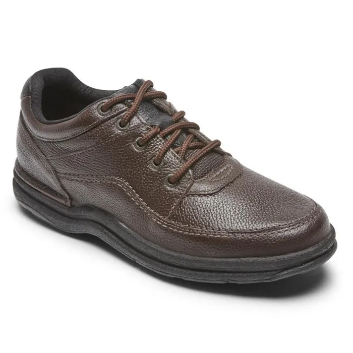 Men Rockport Sneakers World Tour Classic Lace Up Brown Tumbled