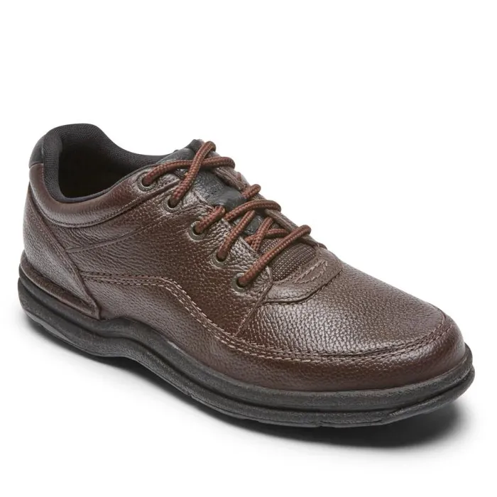 Men Rockport Sneakers World Tour Classic Lace Up Brown Tumbled